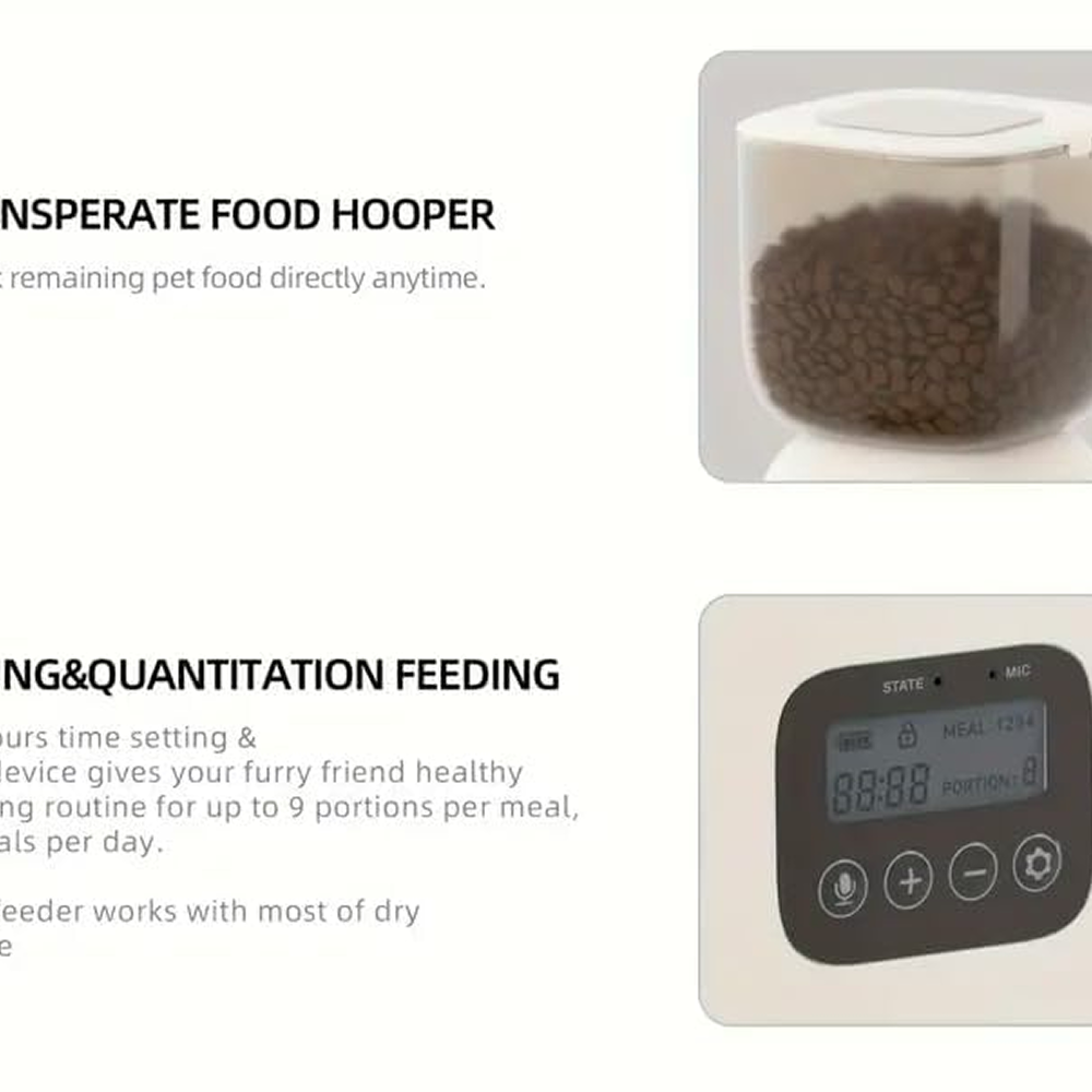 Pet Vogue Automatic Feeder Stainless Steel Dish for Cats and Small Dogs