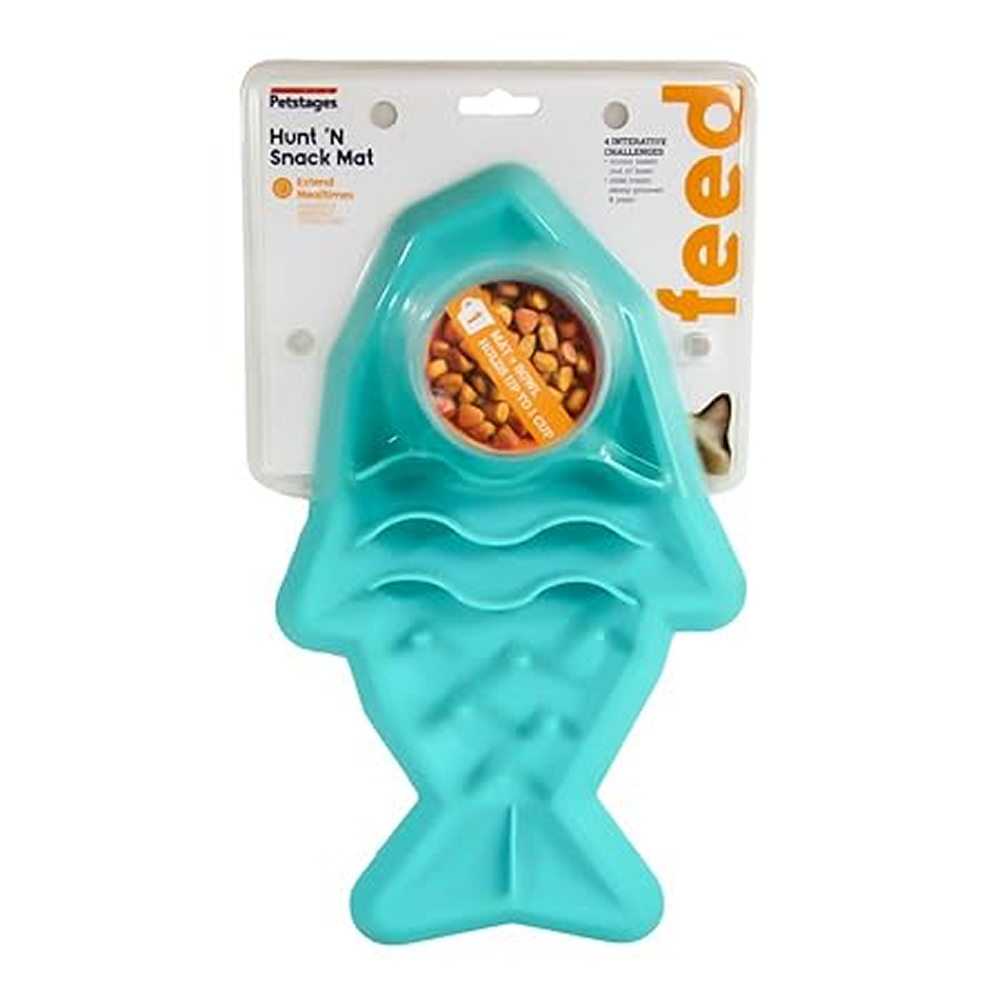 Petstages Hunt N Snack Mat Slow Feeder for Dogs and Cat (Blue)