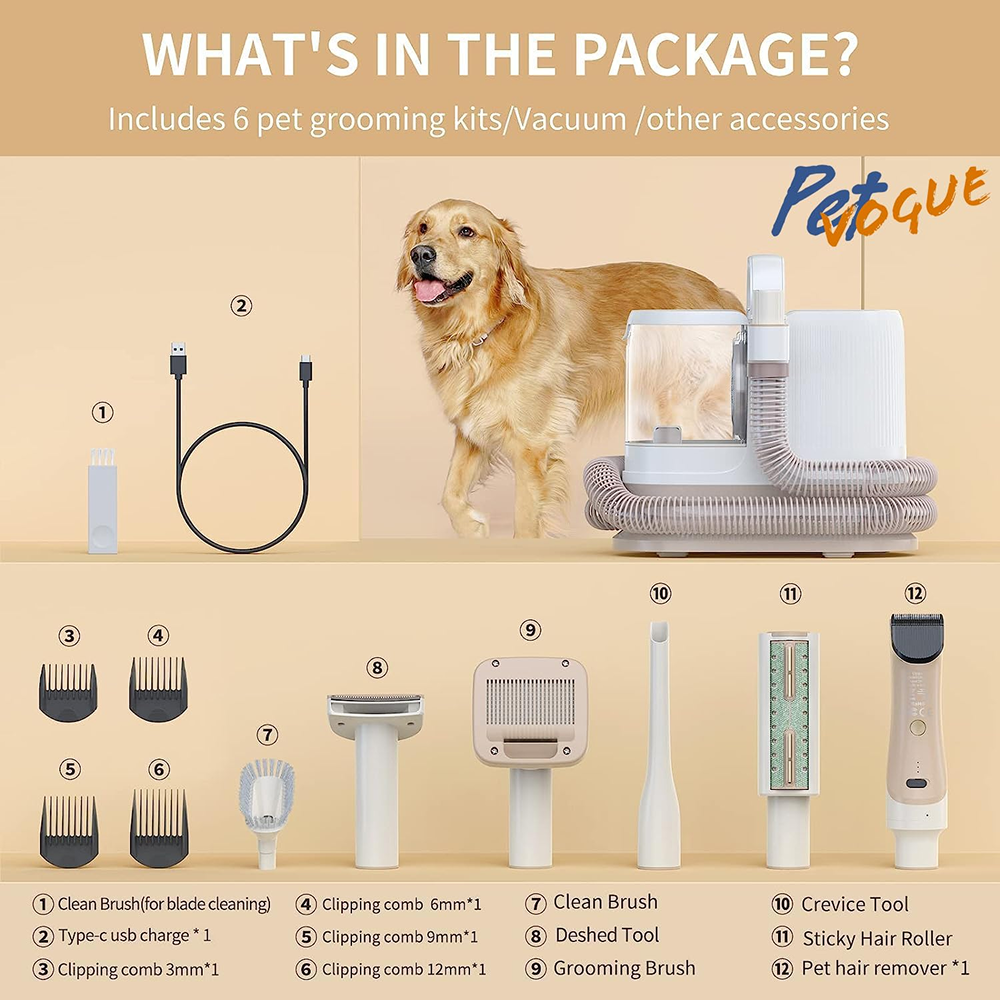 Petvogue 6 in 1 Grooming Kit for Dog & Cats