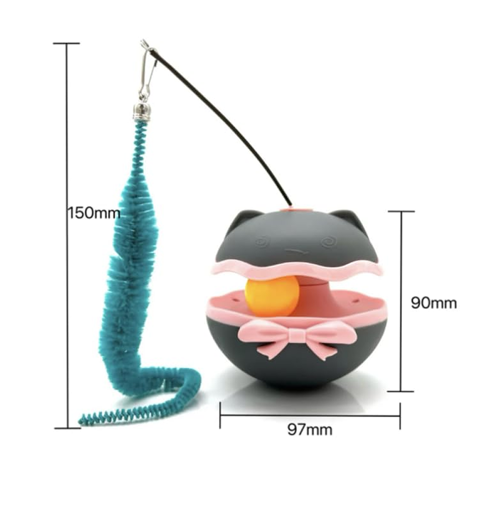 PetVogue Interactive Roller Track Electric Self-Play Tumbler Toy with Teasing Stick and Balls for Indoor Cats and Kittens