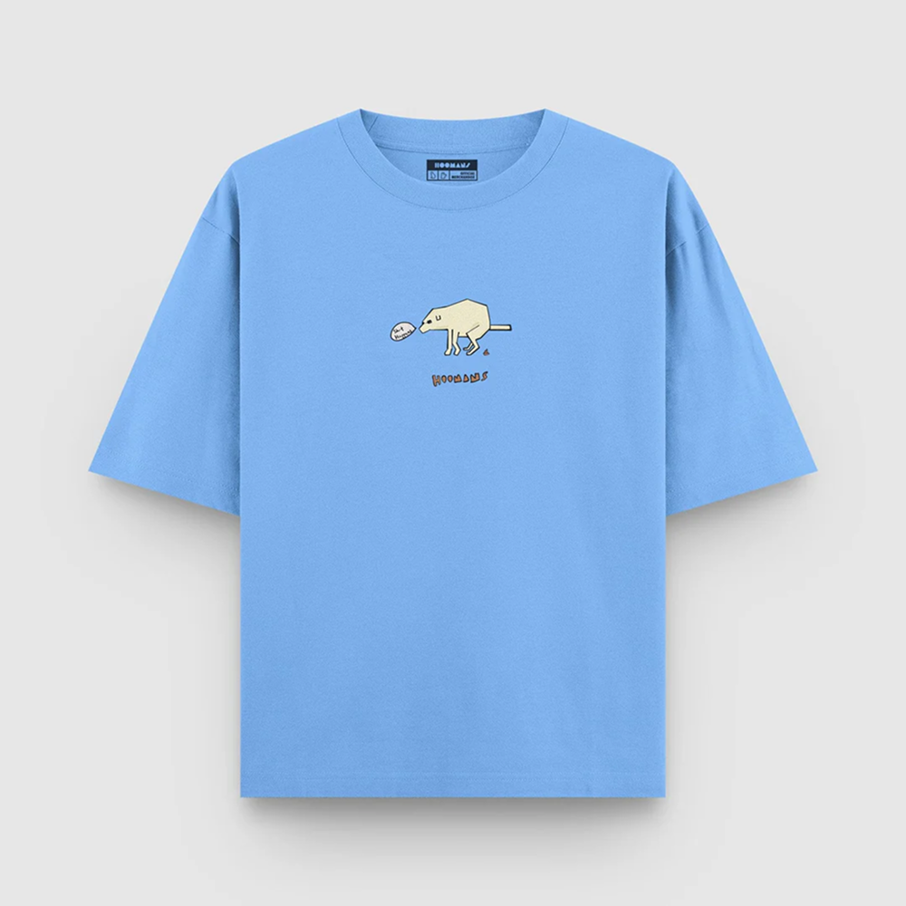 Hoomans Shit Happens T Shirt for Men and Women (Light Blue)