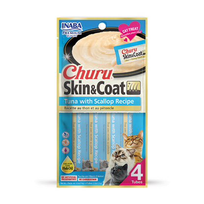 INABA Churu Skin & Coat Tuna with Scallop Cat Treats