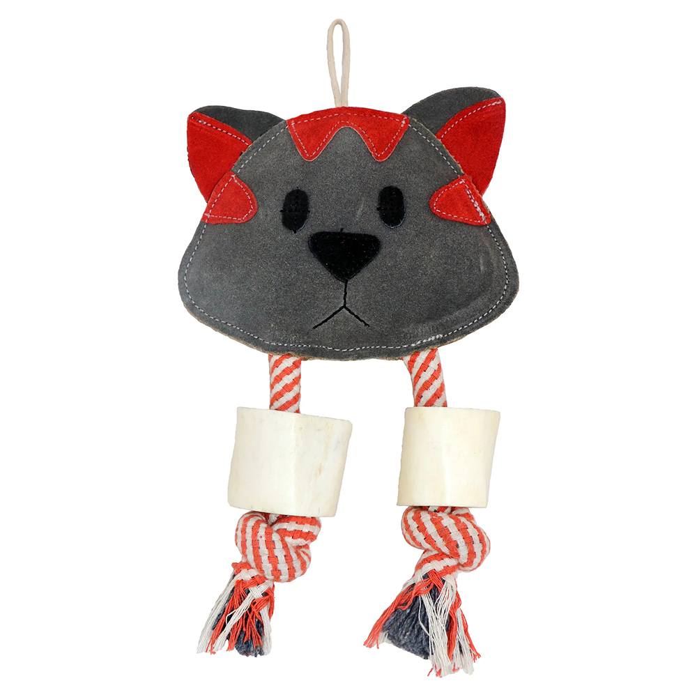 Pawpourri Animal Suede and Rope Chew Toy for Dogs