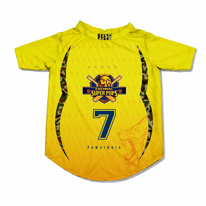 Pawsindia Chennai Super Pups T20 Pets Premier League Jersey for Cats | Indian Pet League