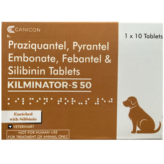Wellcon Kilminator S 50mg Dewormer Tablet for Dogs