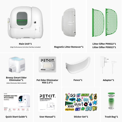 Petkit Purobot Max Pro Automatic Self Cleaning Litter Box for Cats (White)