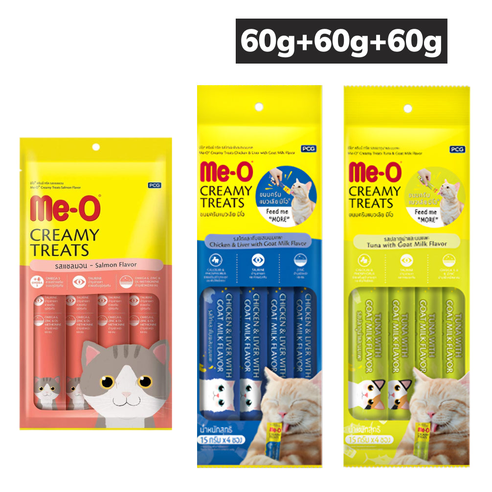 Me O Salmon, Chicken, Liver, Goat, Milk, Tuna Combo Creamy Treats Cat