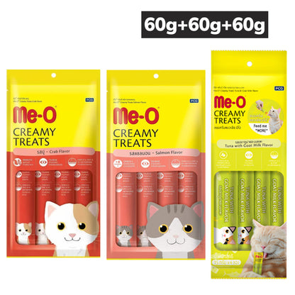 Me O Crab, Salmon, Tuna, Goat, Milk Combo Creamy Treats Cat