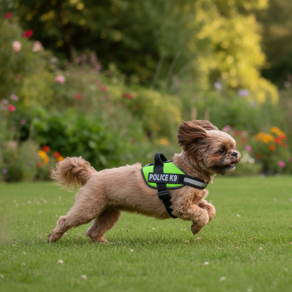 Skatrs Police K9 Harness for Dogs (Neon Green)