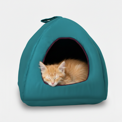 Skatrs Cozy House for Cats, Kittens and Small Dogs (Teal Blue and Purple)
