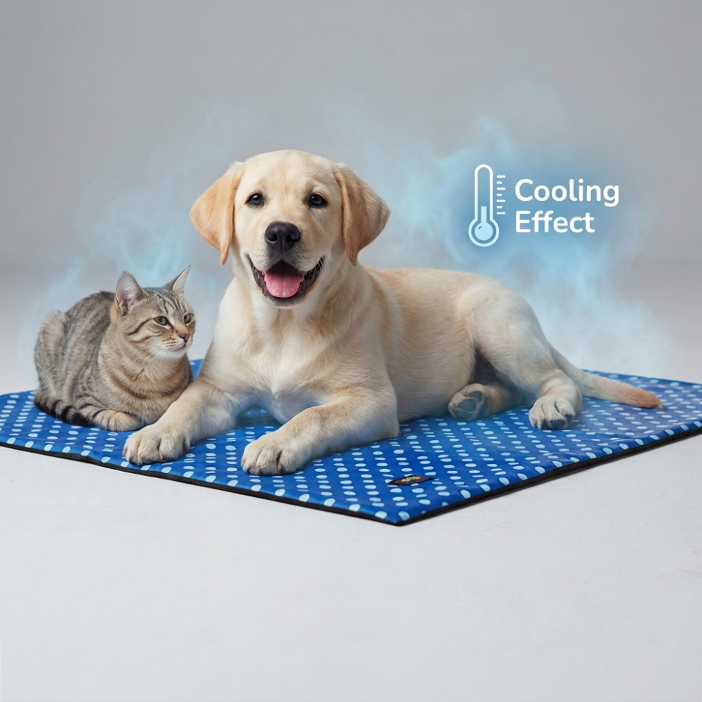 Skatrs Cooling Mat for Dogs & Cats (Blue and White)
