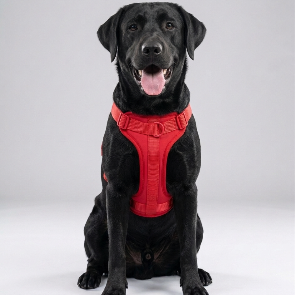 Skatrs Fully Padded Harness for Dogs (Ruby Red)