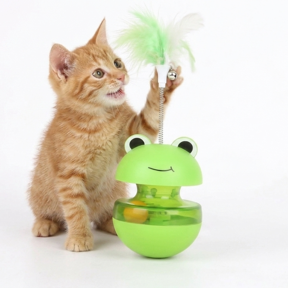 Skatrs Frog Feather Style Toy for Cats