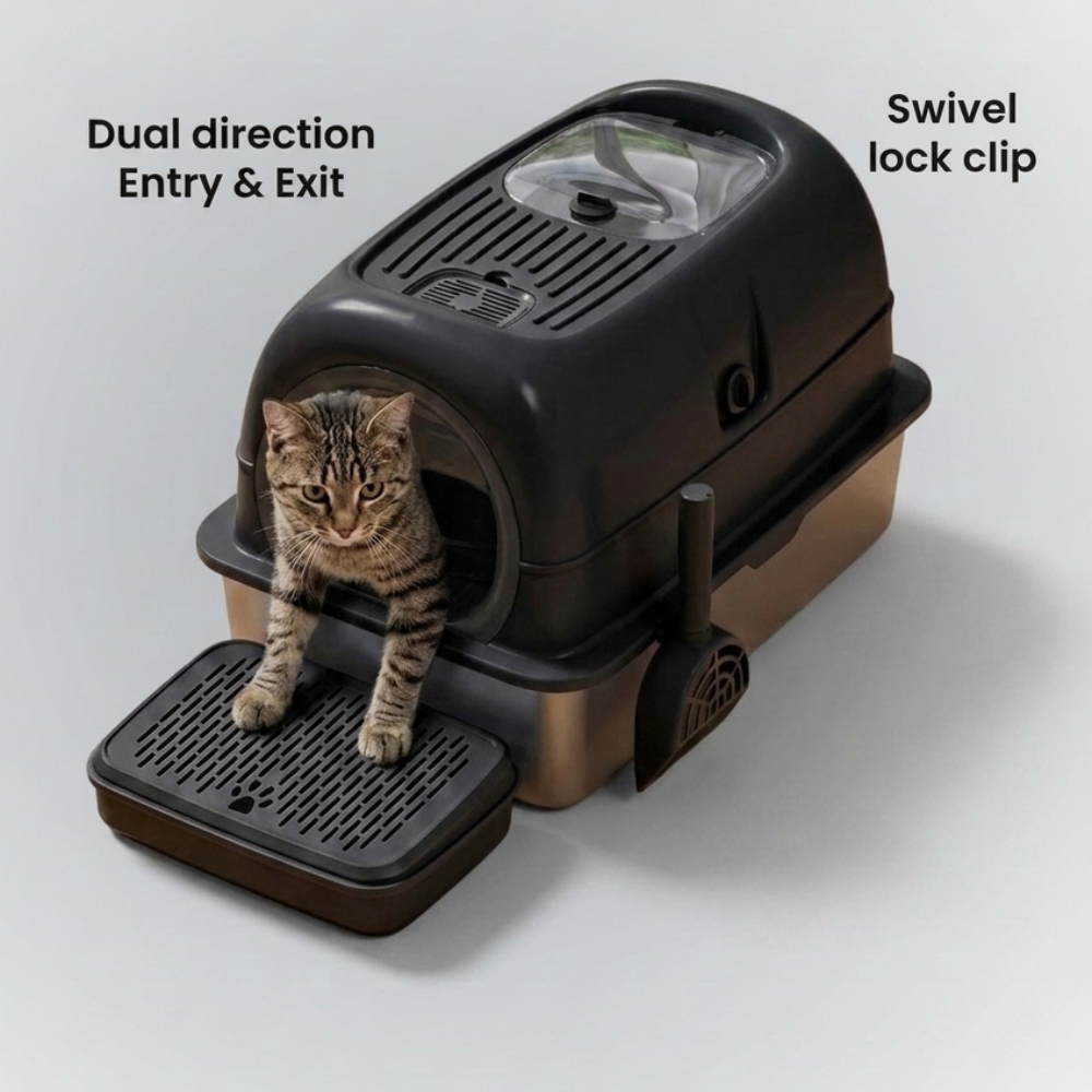 Skatrs Stainless Steel Litter Tray for Cats