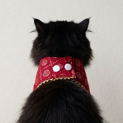 Skatrs Ethnic Bandana for Cats (Red)