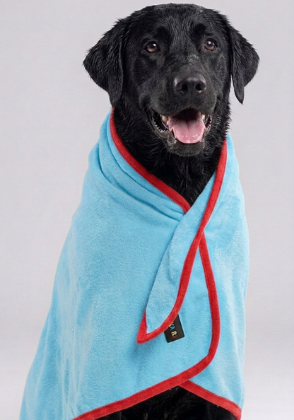Skatrs Pet towel ( Light Blue and Red)