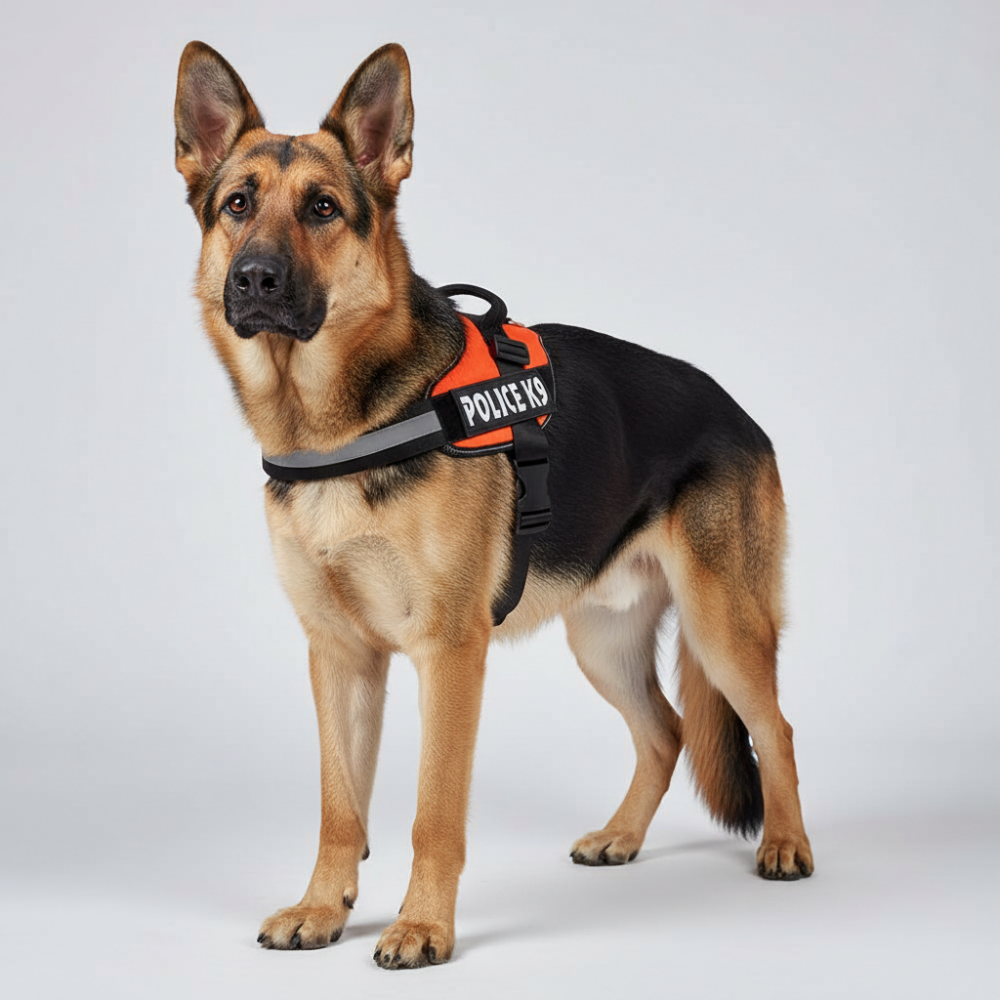 Skatrs Police K9 Harness for Dogs (Orange)