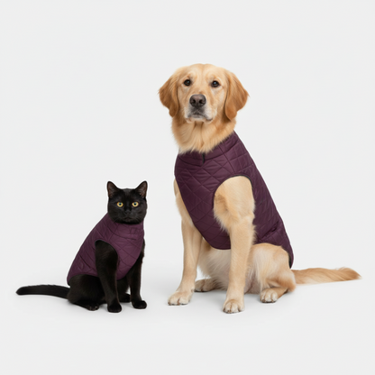 Petsnugs Quilted Puffer Jacket for Dogs and Cats (Wine)