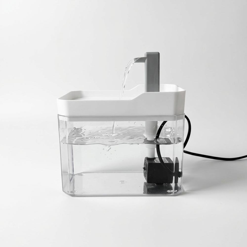 Skatrs Transparent Water Fountain for Dogs and Cats