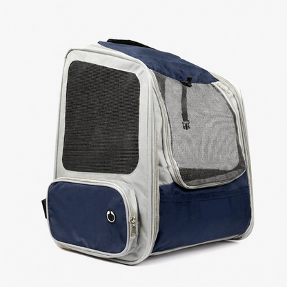 Skatrs Breathable Cat Backpack Carrier Foldable & Ventilated Travel Bag for Adult & Kitten Cats (Blue)