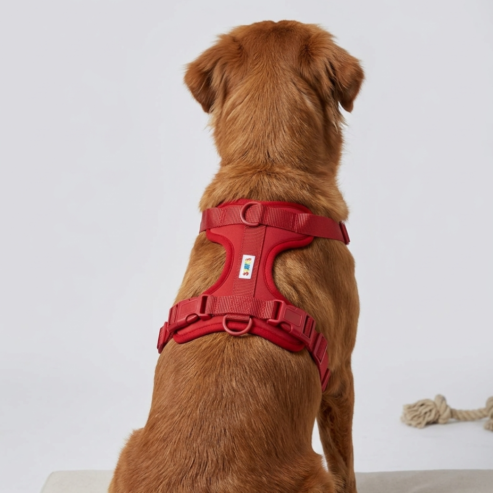 Skatrs Fully Padded Harness for Dogs (Ruby Red)
