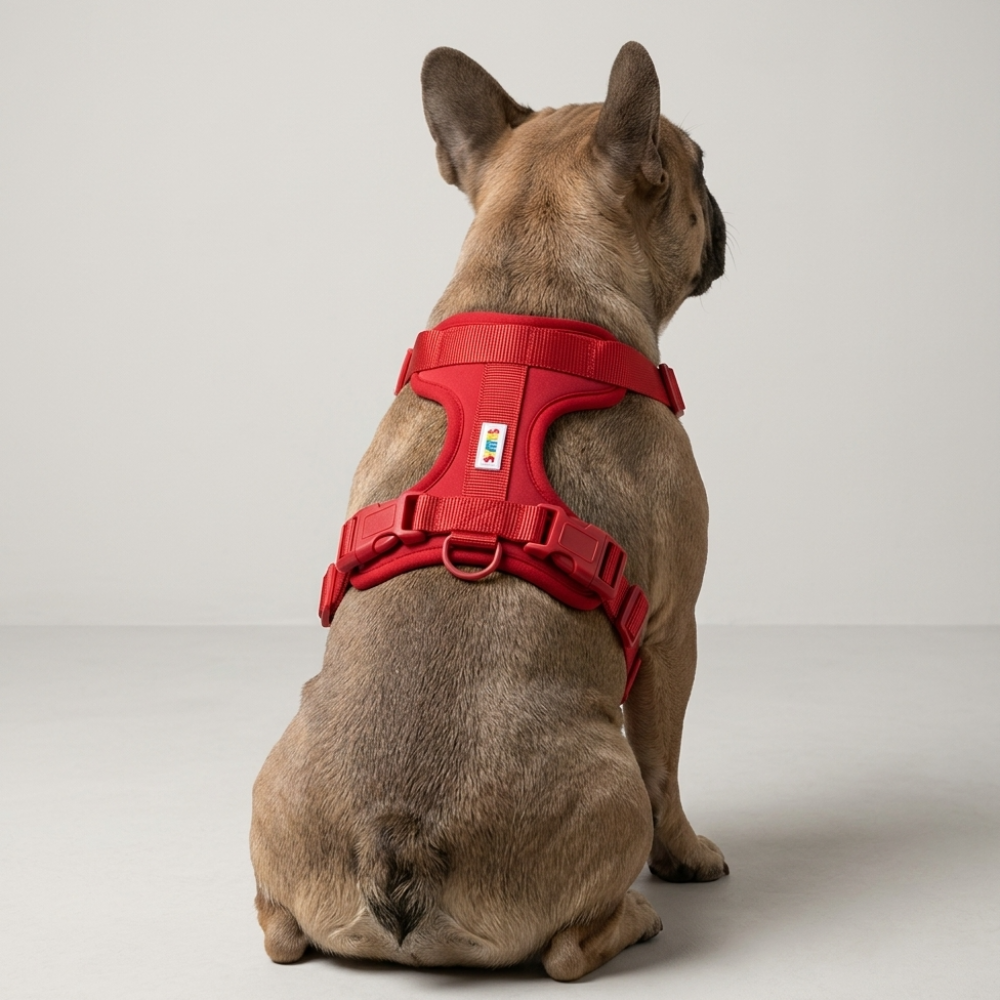 Skatrs Fully Padded Harness for Dogs (Ruby Red)