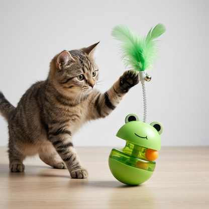 Skatrs Frog Feather Style Toy for Cats