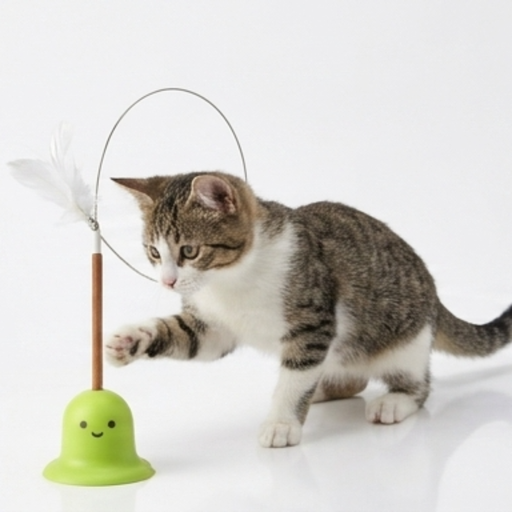 Skatrs Suction Cup Tease Stick with Feather Wand Toy for Cats