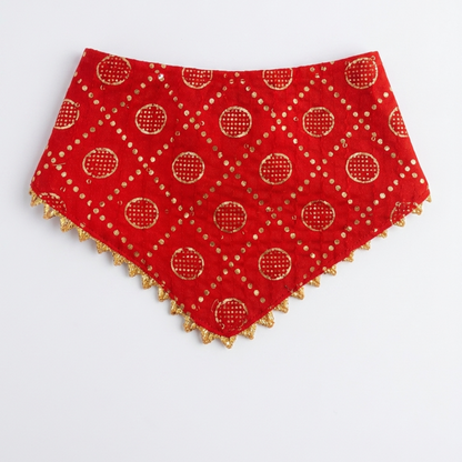 Skatrs Ethnic Bandana for Cats (Red)