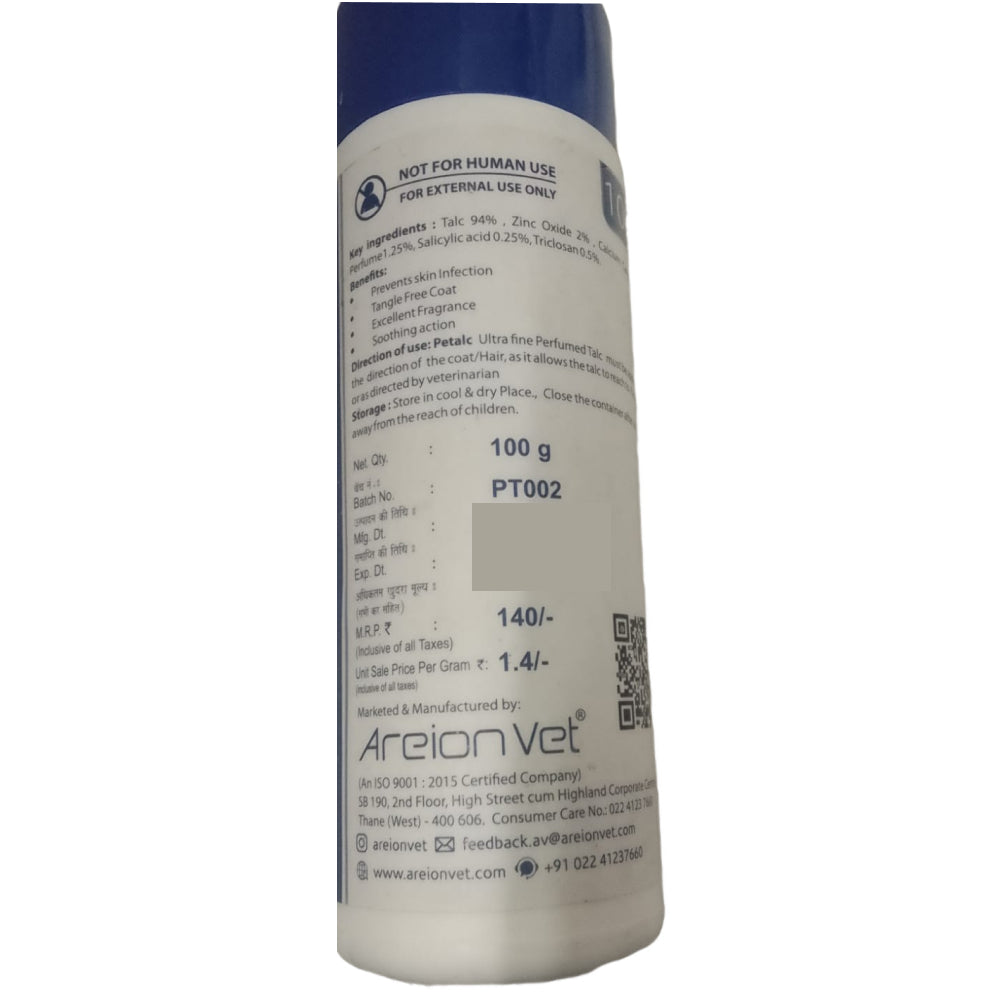 Areion Vet Petalc Ultrafine Talc for Dogs and Cats