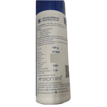 Areion Vet Petalc Ultrafine Talc for Dogs and Cats