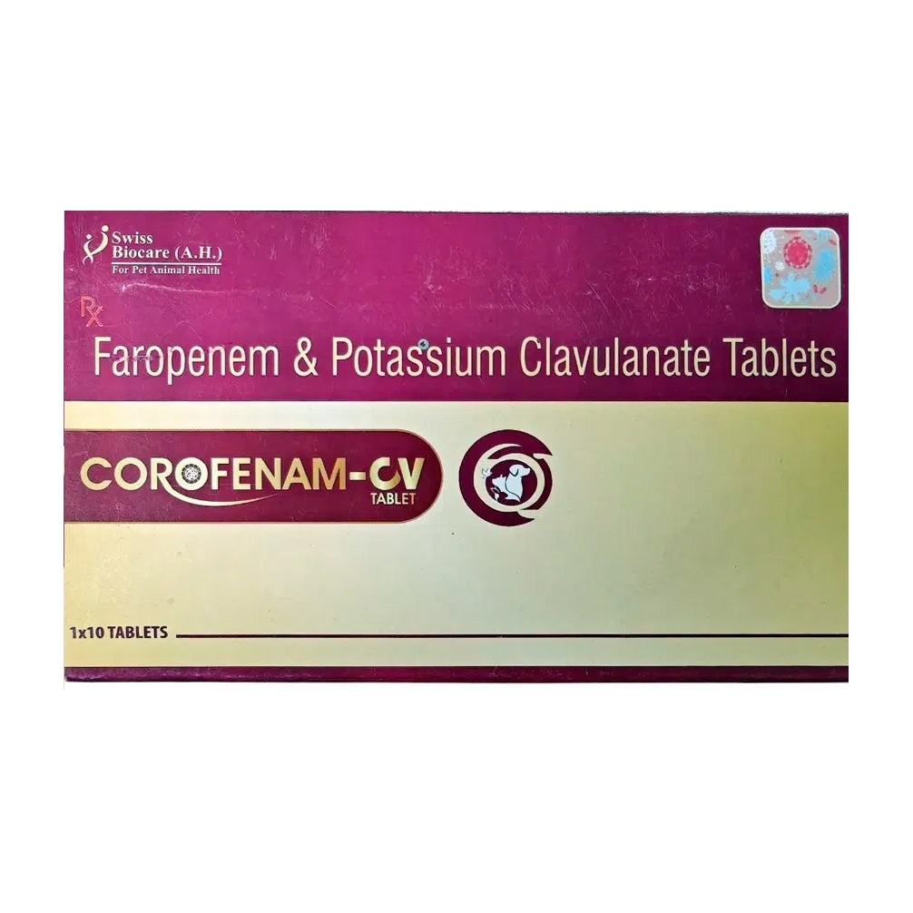 Corsie Corofenam CV Tablets (Faropenem & Potassium Clavulanate) for Dogs and Cats