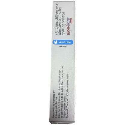 MSD Animal Health Bravecto 250mg (Fluralaner) Spot On Solution for Medium Sized Cats