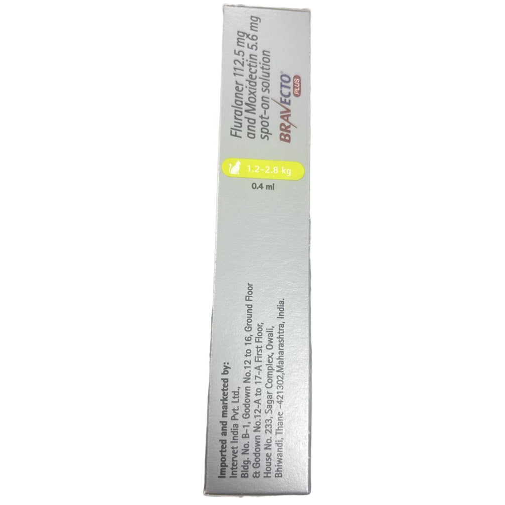 MSD Animal Health Bravecto 112.5mg (Fluralaner) Spot On Solution for Small Cats & Kittens (1 tube)