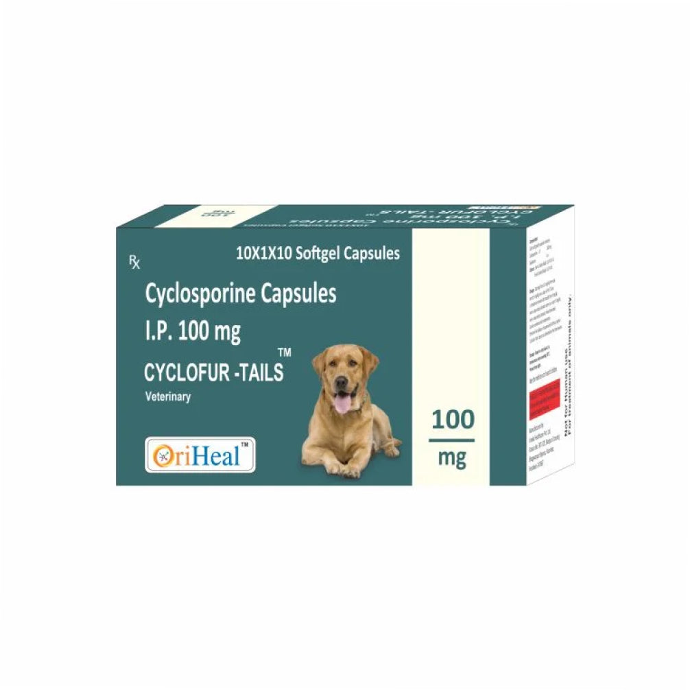 Oriheal Cyclofur Tail (Cyclosporine) 100mg Capsules for Dogs