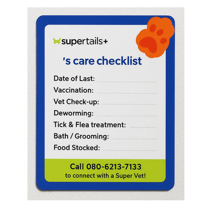 SuperTails+ Pet Care Checklist Fridge Magnet | Track Your Pet’s Health with Ease