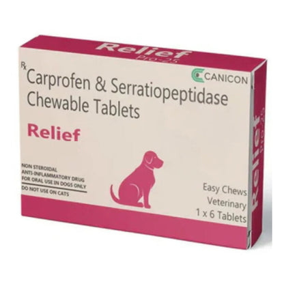 Wellcon Relief Pro 100mg Tablet (Carprofen & Serratiopeptidase) for Dogs