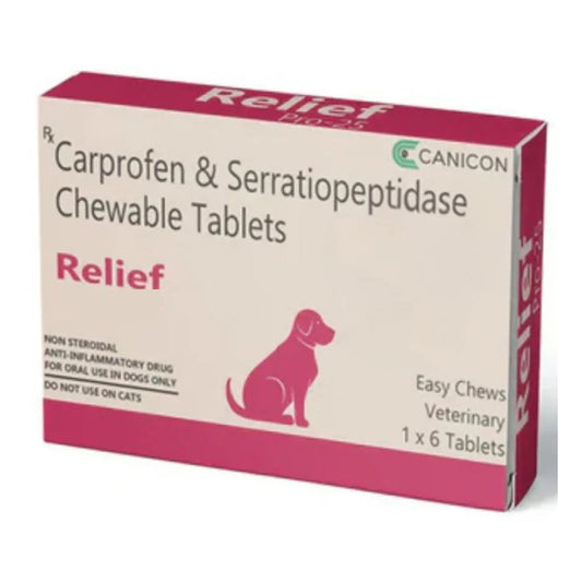 Wellcon Relief Pro 100mg Tablet (Carprofen & Serratiopeptidase) for Dogs