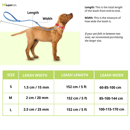 Skatrs 3 in 1 Adjustable Leash for Dogs (Ruby Red)