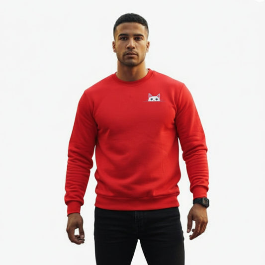 Cat Parent Sweatshirt For Men and Women (Red)