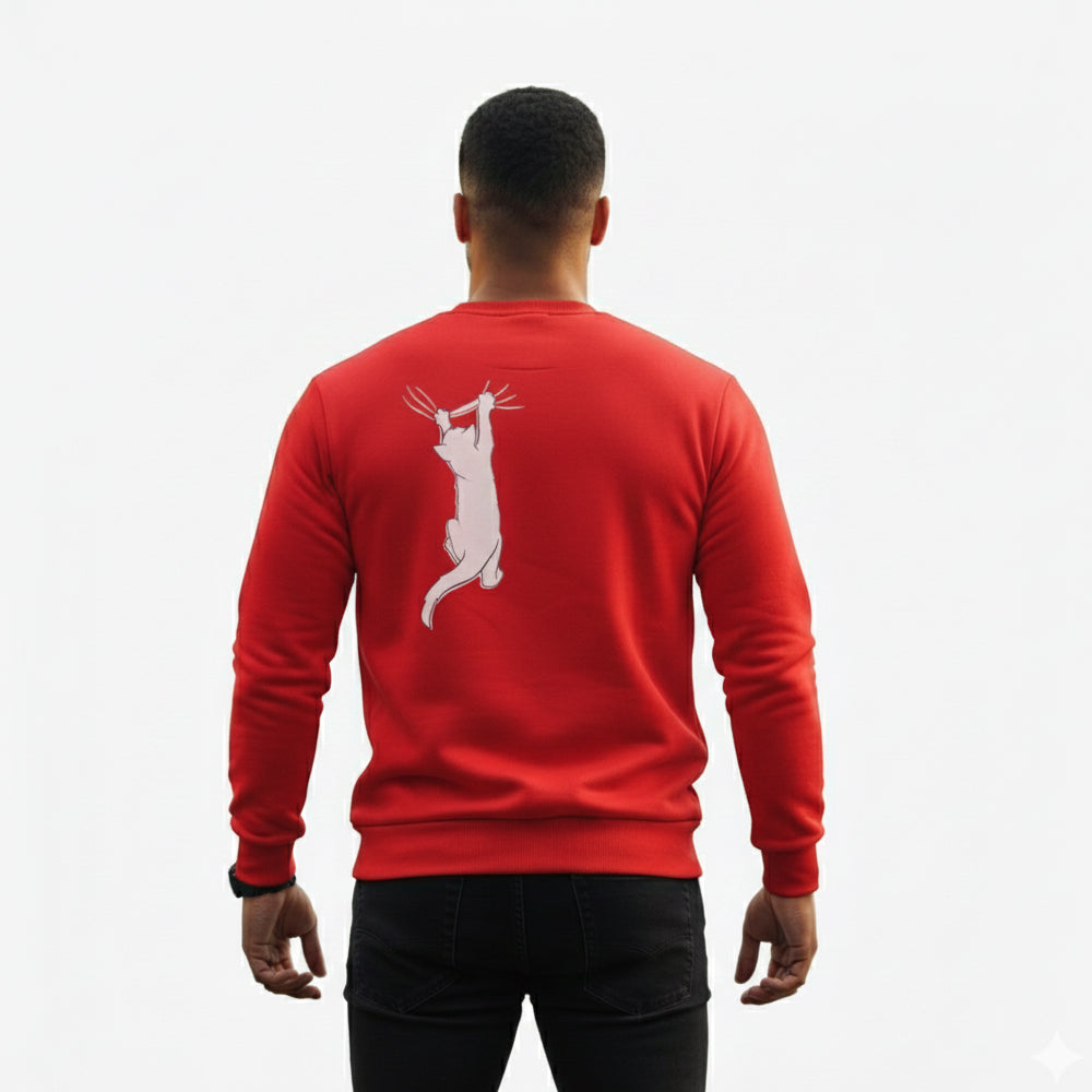 Cat Parent Sweatshirt For Men and Women (Red)