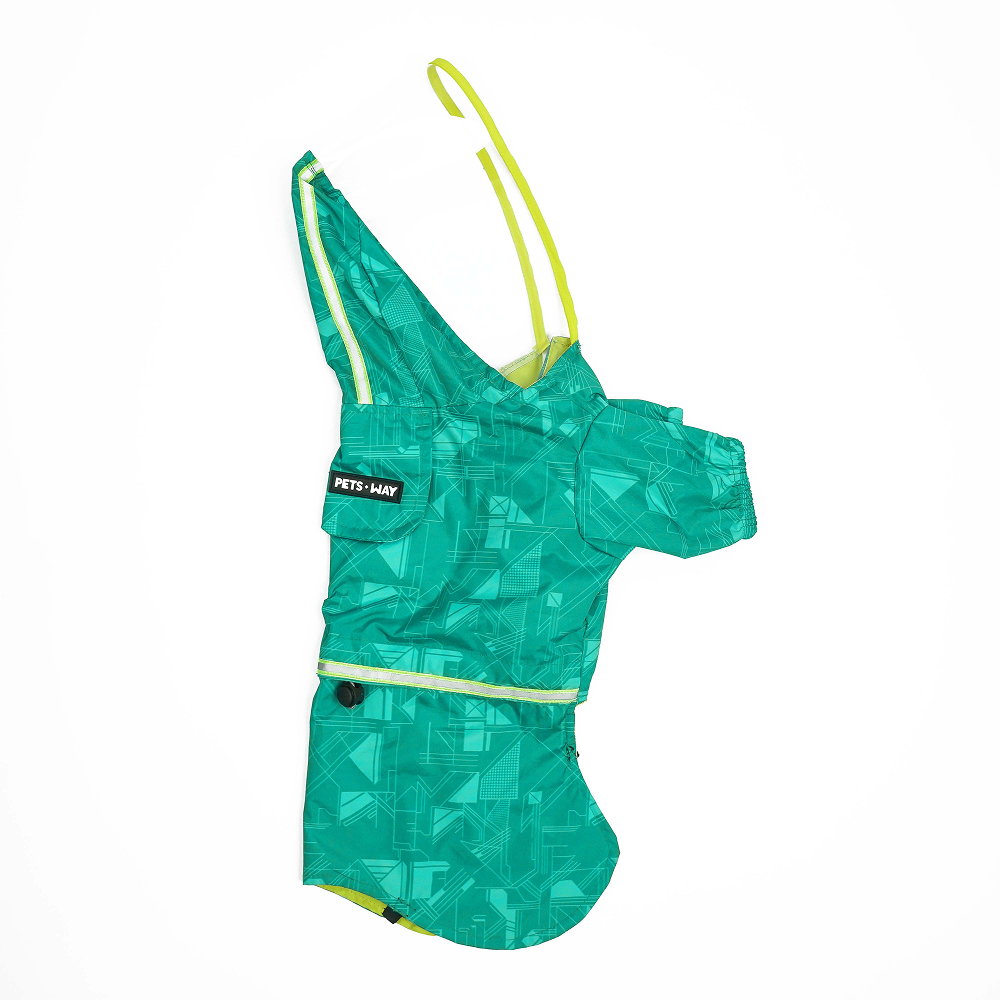 Pets Way TPU Raincoat with Cap for Dogs (Haze Teal)