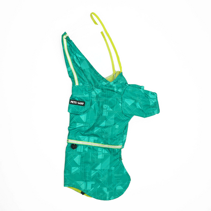 Pets Way TPU Raincoat with Cap for Dogs (Haze Teal)