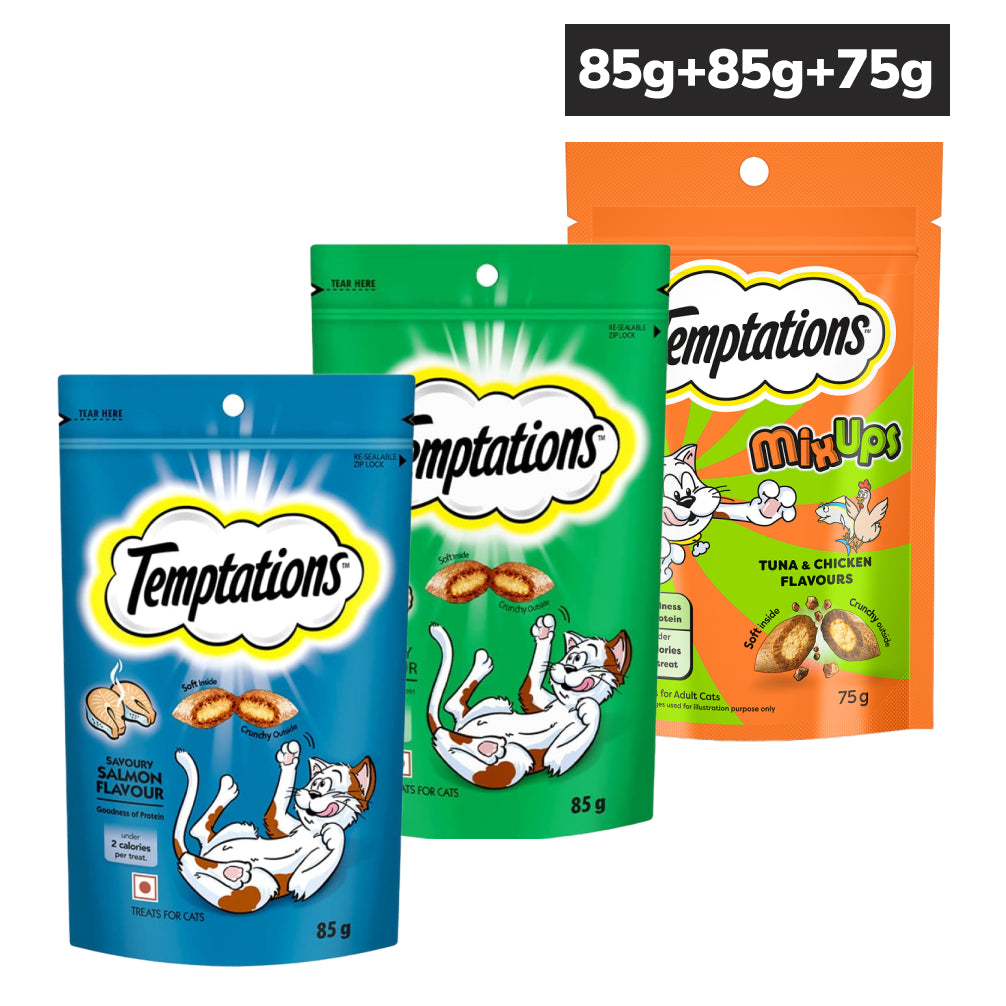Temptations Salmon, Seafood, Mixups, Tuna, Chicken Combo Treats Cat