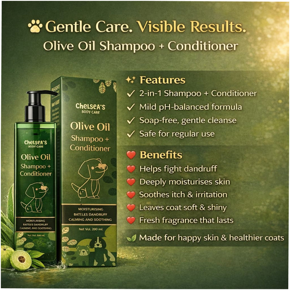Chelsea’s Body Care Olive Oil Shampoo + Conditioner for Dogs & Cats
