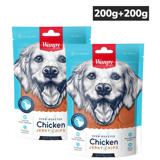 Wanpy Oven Roasted Chicken Jerky Chips Dog Treats (Buy 1 Get 1 Free)
