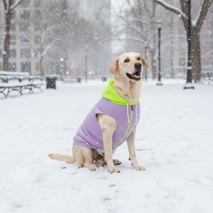 Skatrs Lilac Pop In-Style Hoodie For Dogs and Cats(Lilac & Neon Green)
